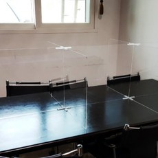 스마트 조립식 투명 가림막 6인 십자형