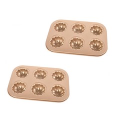 旋風邦特6連烤盤 金色, 2個