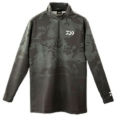 DAIWA 釣魚拉鍊襯衫 DE-33009, 黑色迷彩