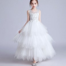 艾吉蘭 女童荷葉邊水鑽晚禮服