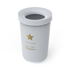 CS Living 時髦開放式圓形垃圾桶 20L, 灰色, 1個