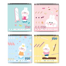 The Open House 積極兔子77-0661 4件組, 薄荷色、粉色、藍色、黃色, 3套