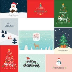 9 千英里聖誕賀卡片組 + 9p 信封 + 9p 貼紙, 混色, 1套