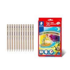 STAEDTLER 木製鉛筆 HB 12入+Luna色鉛筆組 36色, 混色, 1套