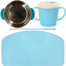 餐具組, 薄荷綠, 碗+杯子+餐墊+清洗刷具