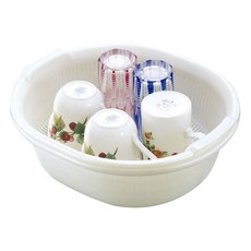 제이씨피 네이쳐 더블 배수 바구니, 화이트, 1개