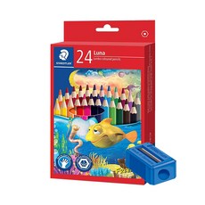스테들러 루나 점보 색연필 + 연필깎이 세트, 24색, 1세트