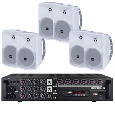 카날스 고출력 매장용 6채널 앰프 + 스피커 6p, EMA-600N, SH-550(화이트)