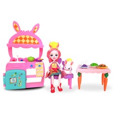 MATTEL 美泰兒 Enchantmental Accessories Kitchen Set Brie Bunny and Twist Dollhouse, 混色