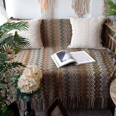 Blanche House Blanche Vintage Brown Tone On Tone Herringbone Bohemian 毛毯