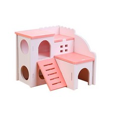 더플로우컴퍼니 햄찌를 위한 알록달록 하우스 14 x 15.5 x 13 cm, C 핑크, 1개