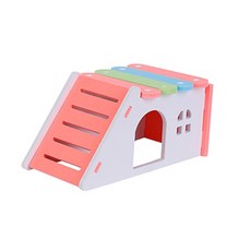 더플로우컴퍼니 햄찌를 위한 알록달록 하우스 8 x 16.5 x 8.5 cm, E 핑크, 1개