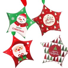 聖誕星星分裝零食小禮盒組, A款+B款+C款+D款, 1組