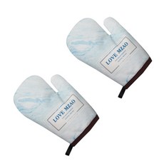 北歐大理石烤箱手套, 藍色, 2個