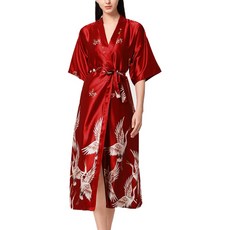 Ahope 奢華絲綢長版浴袍 XXL, TYPE01, 1個