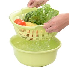 네이쳐 더블 배수 바구니, 그린, 1개