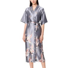 Ahope 高級絲質長版浴袍 XL, TYPE02, 1個