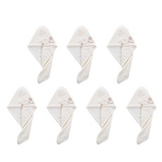 에이홉 키치 단추로 고정하는 헤어타올, 화이트 달토끼, 7개