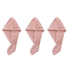 에이홉 키치 단추로 고정하는 헤어타올, 핑크 하트, 3개