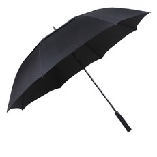 UV塗層雙層防風透氣高爾夫雨傘, 黑色的