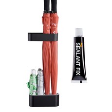 MONACO OLIVE 實金屬鋁現代傘架黑色+密封膠固定, 1套