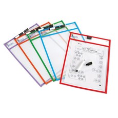 Gabe 學習資源寫入和擦除透明口袋 LER0477 5p, 紅色+藍色+橘色+綠色+紫色