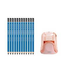 STAEDTLER 素描鉛筆 8B 12入+便攜式2孔削鉛筆機 隨機出貨, 混色, 1套