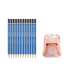 STAEDTLER 素描鉛筆 7H 12入+2孔削筆器 隨機出貨, 混色, 1套