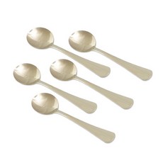 Queensense 三角鈦金水果盅匙 5入, 單一顏色, 花勺, 5個