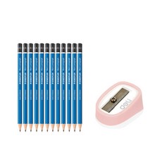 STAEDTLER 素描鉛筆 2H 12入+1孔削筆器 隨機出貨, 混色, 1套