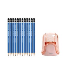 STAEDTLER 素描鉛筆 9H 12入+2孔削筆器 隨機出貨, 混色, 1套