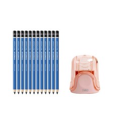 STAEDTLER 素描鉛筆 9B 12入+2孔削筆器 隨機出貨, 混色, 1套
