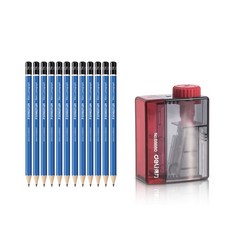STAEDTLER 素描鉛筆 7H 12入+可調節4段削鉛筆機 隨機出貨, 混色, 1套