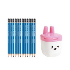 STAEDTLER 素描鉛筆 F 12入+削筆機 隨機出貨, 混色, 1套