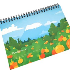 JLogue 濟州飽滿橘子園 A5 萬年型週計畫本 + 裝飾貼紙 5張, 混合色, 1個