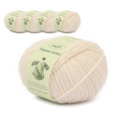 有機棉針織線 5入, 1 象牙白