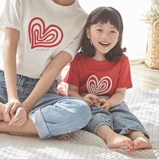 monfimafi 愛心印花圓領短袖T恤