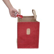 Jute麻布彩色分類回收桶 自然色, 罐, 1個