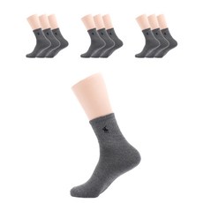 男性用馬標運動中筒襪10雙, 灰色, 10個