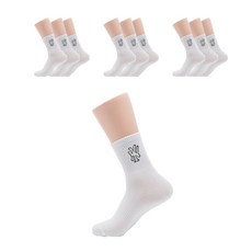 男士款 NY 運動中筒襪 10雙, 白色, 10個