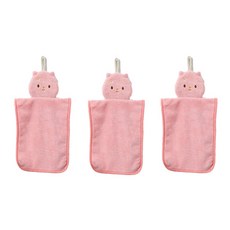 動物纖薄擦手巾, 粉色的, 3個