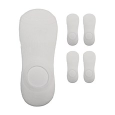 女性運動雙層底素色隱形襪 5雙, 白色