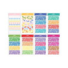 꾸꾸까까 다꾸 스티커 8종 세트, 혼합색상, 1세트