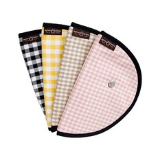 ggoom duboo 孩童安全帶扣式套4入組, 格子黃色+格子藍色+格子棕色+格子粉色, 1組