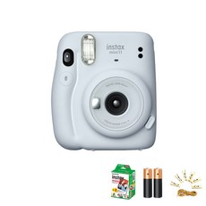 instax 拍立得 Mini 11拍立得相機冰白+迷你膠卷2包+照片線+電池2p, 1個, 單品