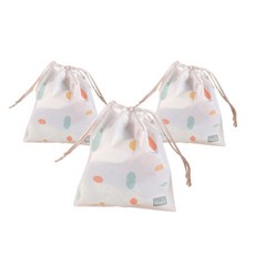 尿布印花收納束口袋 3入, 混色