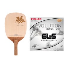 XIOM POWER HINOKI勝桌球拍+TIBHAR EVOLUTION EL-S桌球拍膠皮 黑色, 單品