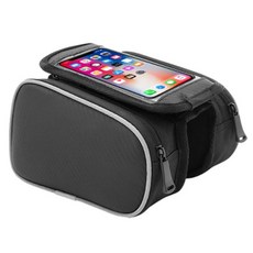 自行車防水手機支架多功能收納袋, 黑色的, 1個