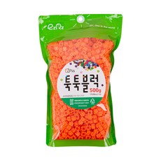 이지 툭툭 블럭 1500p 500g, 주황, 1개