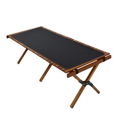 BLACK BUCK 野營皮革桌布, 黑色的